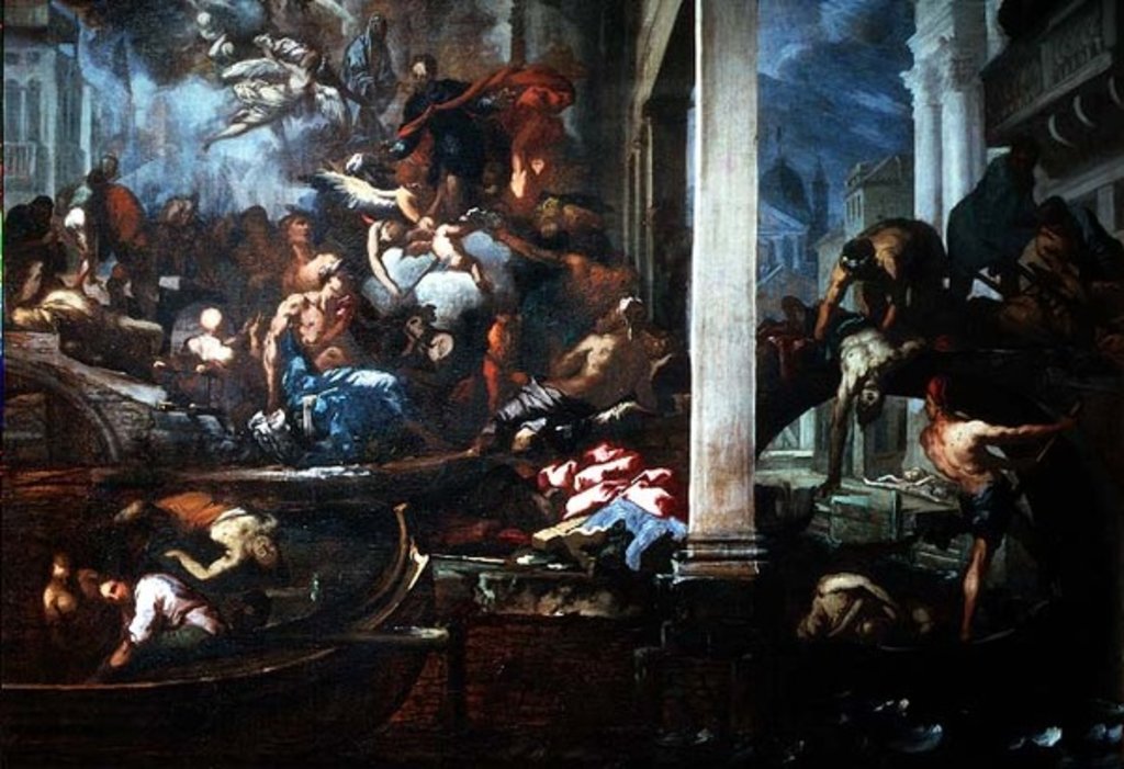 Detail of Death in Venice, 1666 by Antonio Zanchi