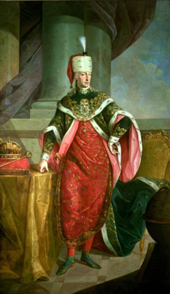 Detail of Emperor Francis I Holy Roman Emperor, wearing the official robes of the Order of St. Stephan by Austrian School