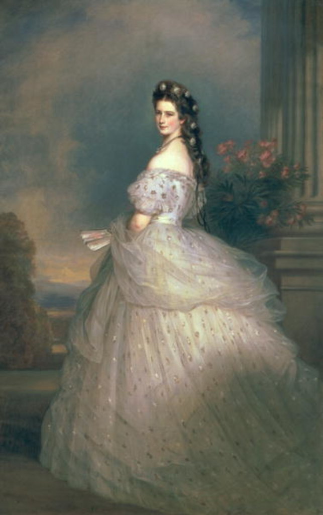 Detail of Elizabeth of Bavaria, Empress of Austria by Franz Xaver Winterhalter
