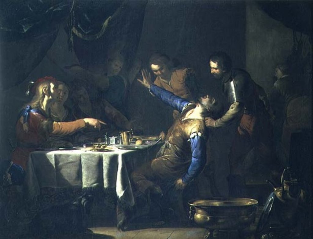 Detail of The Murder of Amnon by his brother Absalom by Bernardo Cavallino