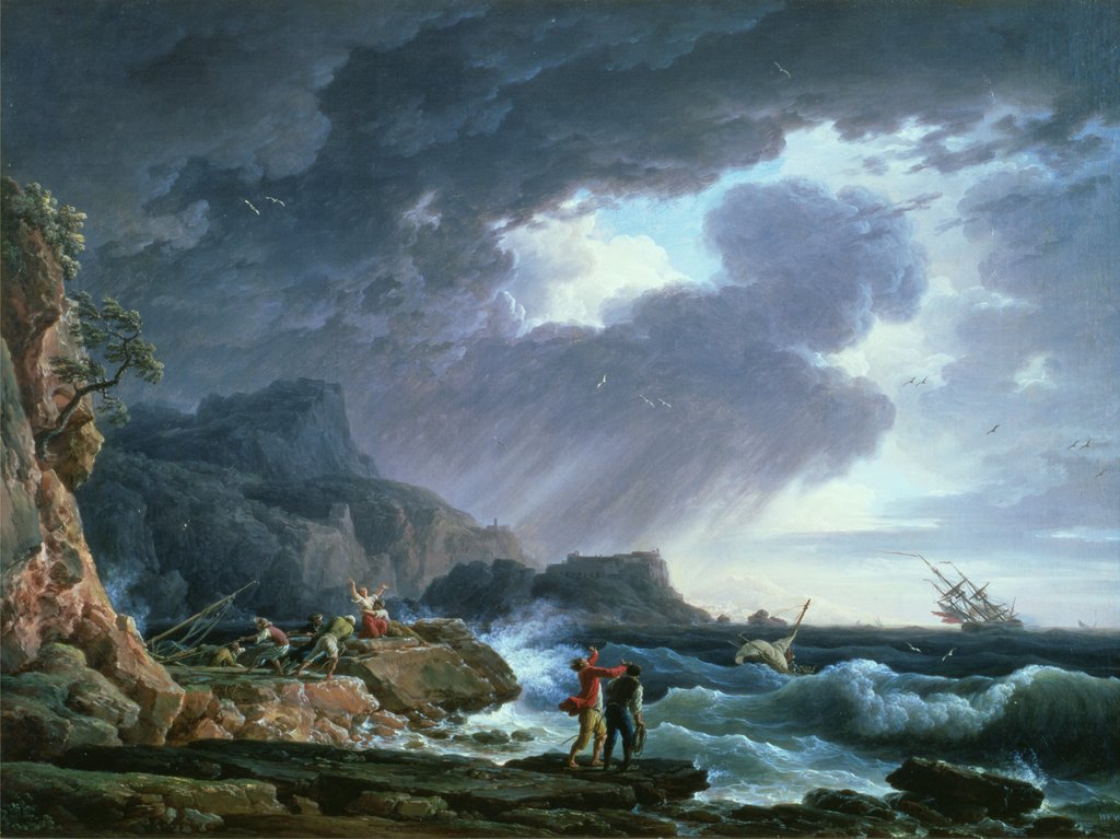 Detail of A Seastorm, 1752 by Claude Joseph Vernet