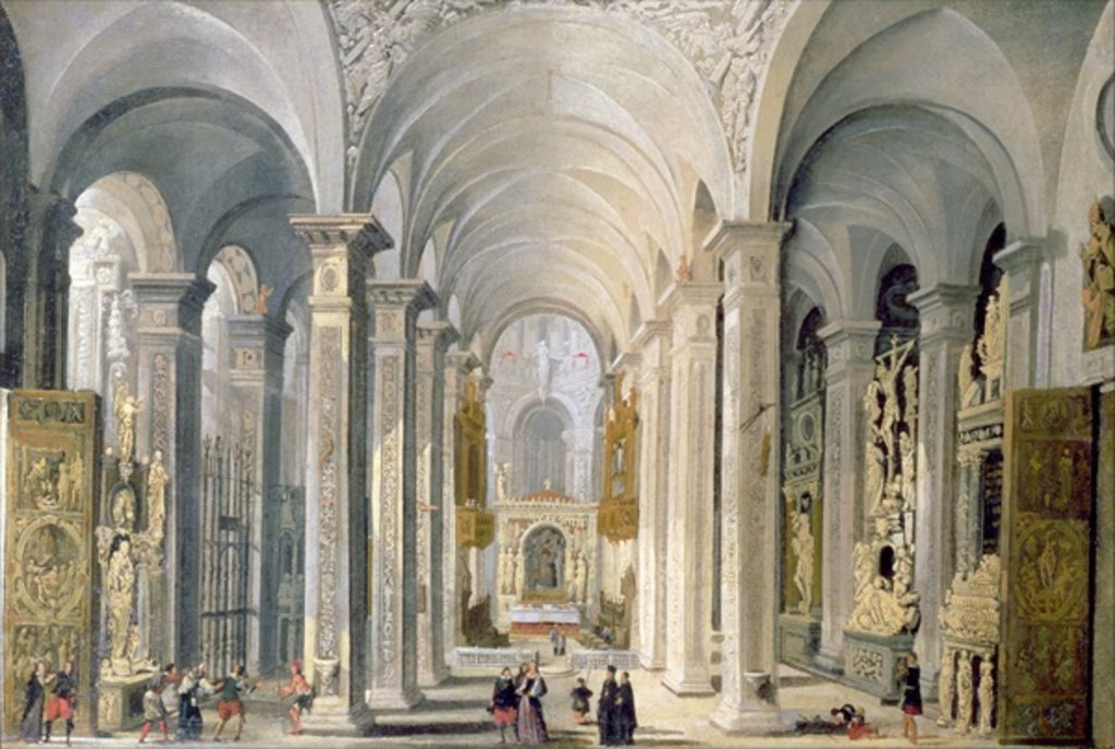 Detail of Interior of a Church by Francois de (1593-1644) Nome