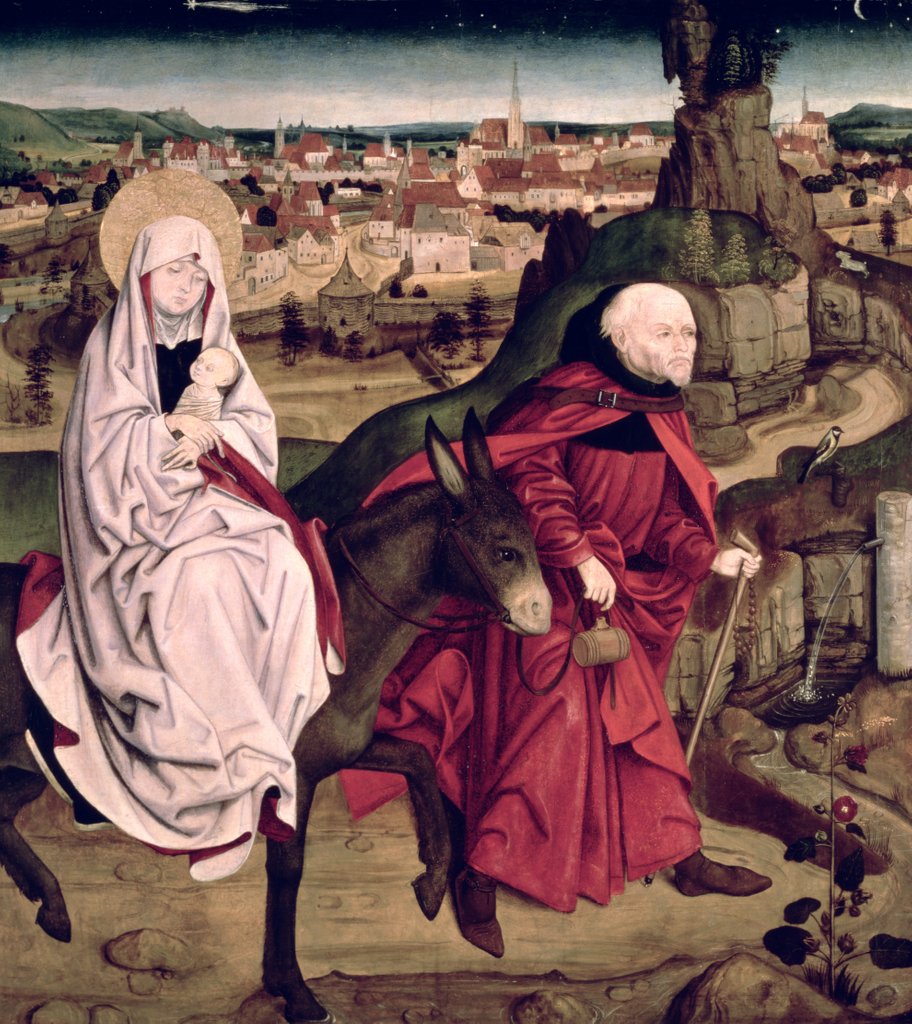 Detail of The Schotten altarpiece depicting the Flight into Egypt, 1475 by Master of the Schotten Altar