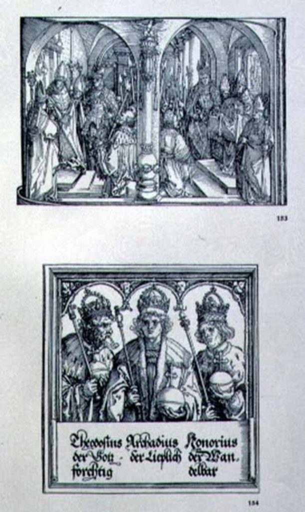 Detail of The Triumphal Arch of Emperor Maximilian I by Albrecht Dürer or Duerer