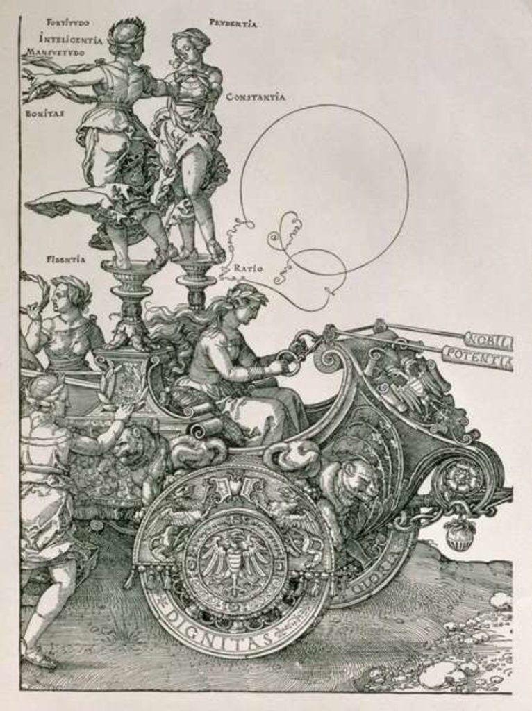 Detail of Design for 'The Great Triumphal Chariot of Emperor Maximilian I' by Albrecht Dürer or Duerer