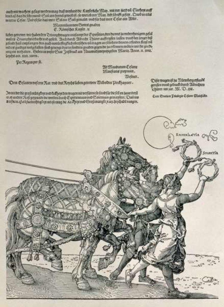 Detail of Triumphal Chariot of Emperor Maximilian I, Emperor of Germany by Albrecht Dürer or Duerer