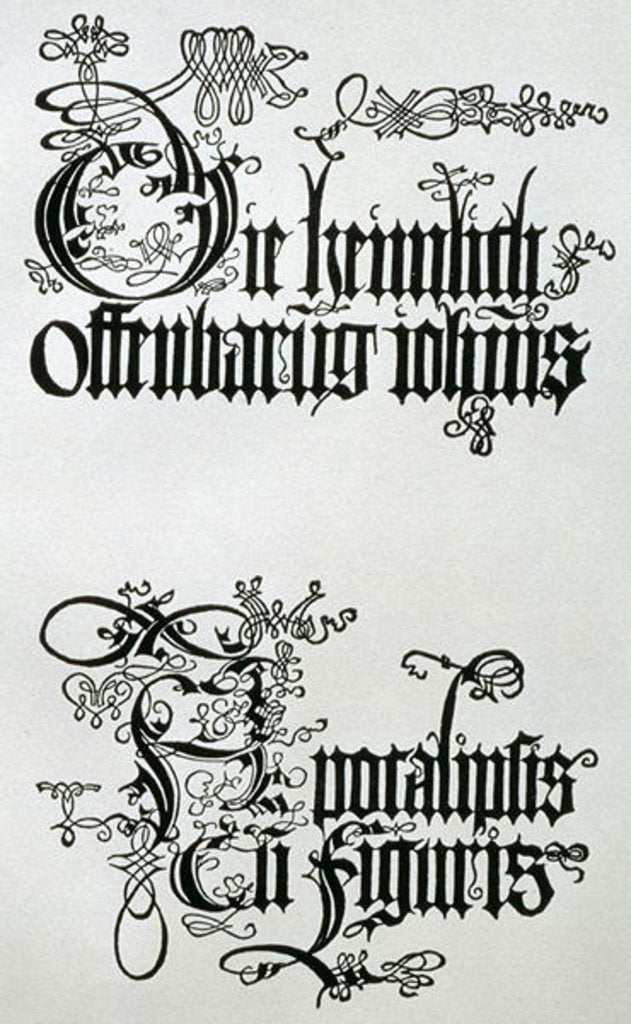 Detail of Inscriptions in Gothic script by Albrecht Dürer or Duerer