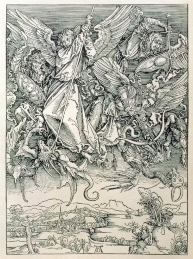 Detail of St. Michael Battling with the Dragon by Albrecht Dürer or Duerer