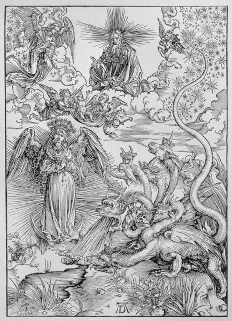 Detail of Apocalyptical scene by Albrecht Dürer or Duerer