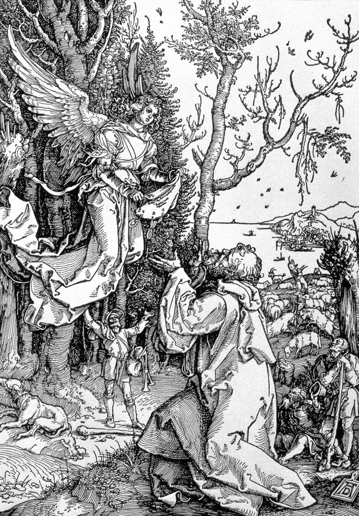 Detail of Joachim and the Angel from the 'Life of the Virgin' series, pub. 1511 by Albrecht Dürer or Duerer
