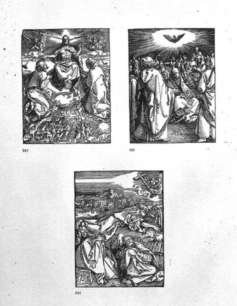 Detail of The 'Small Passion' series: Pentecost by Albrecht Dürer or Duerer