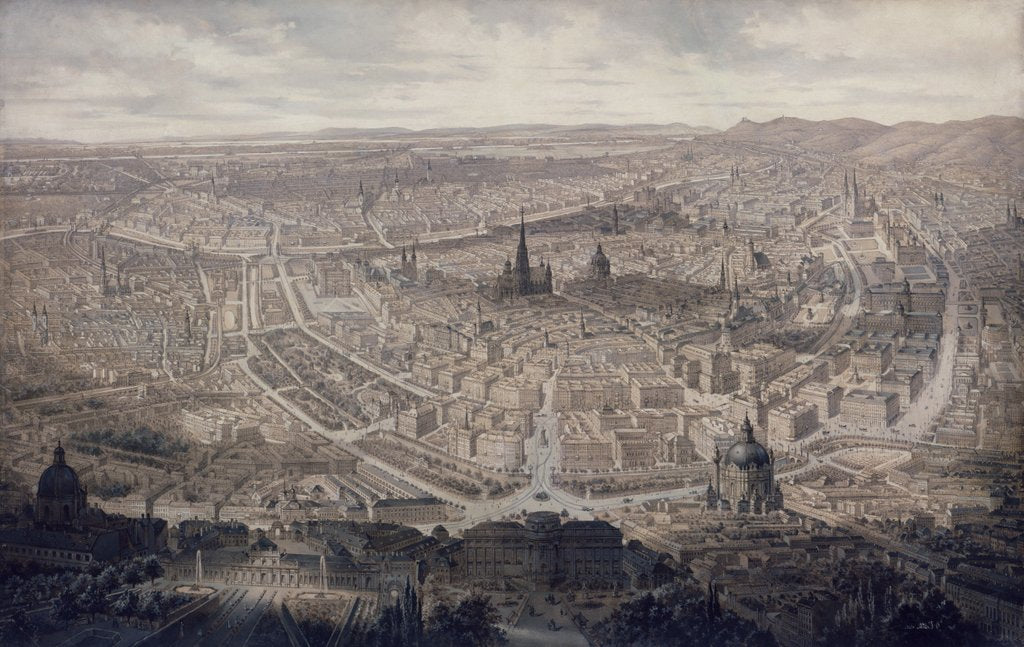 Detail of View of Vienna, c.1860 by G. Veitto