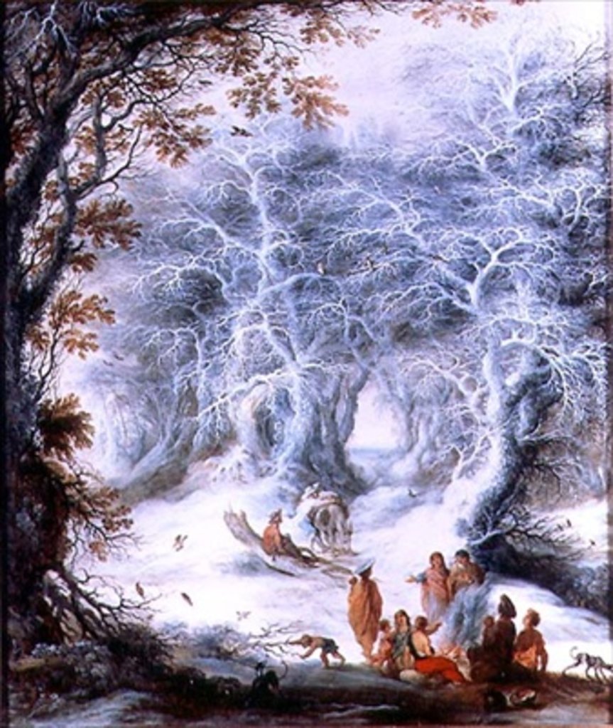 Detail of Winter Landscape with a Gypsy Encampment by Gysbrecht Lytens or Leytens