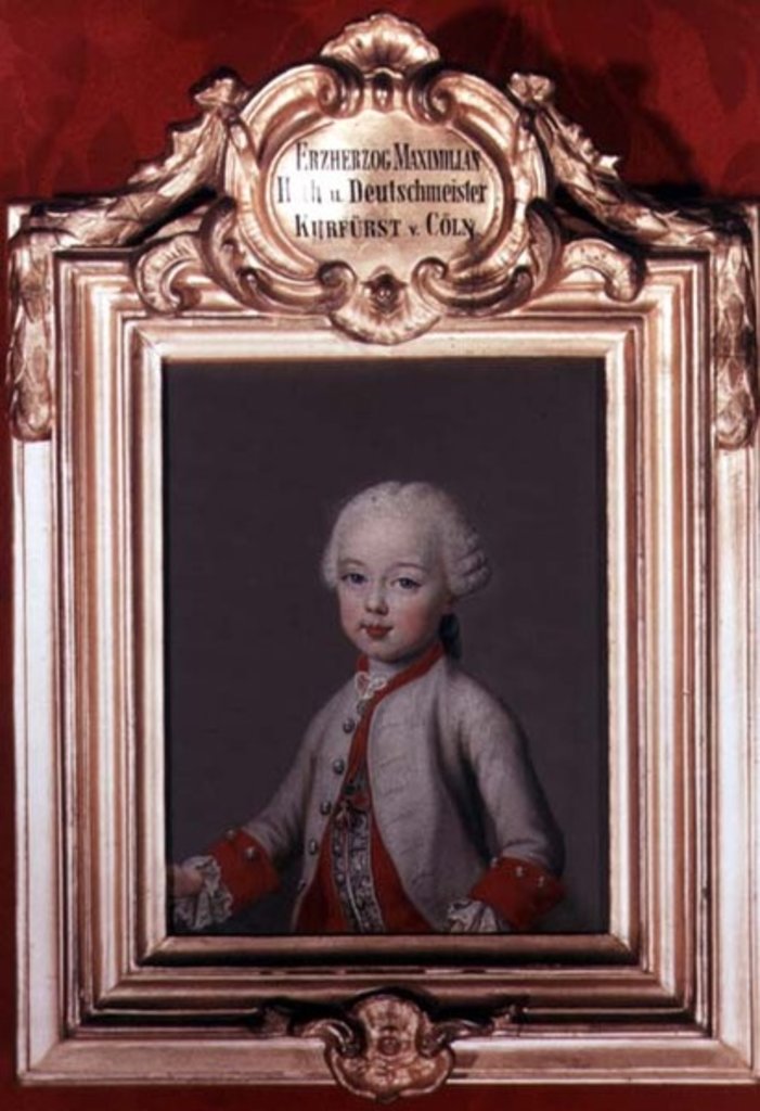 Detail of Maximilian youngest son of Francis I and Maria Theresa of Austria later Archbishop-elector of Cologne, 1762 by Jean-Etienne Liotard