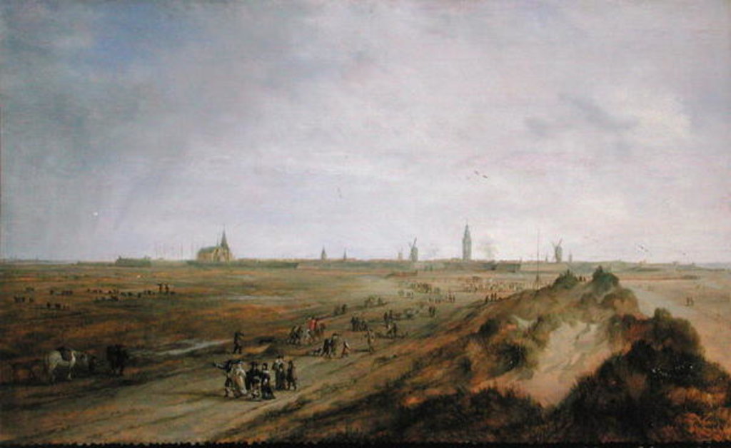 Detail of Landscape with a view of Ostend by Robert van den Hoecke