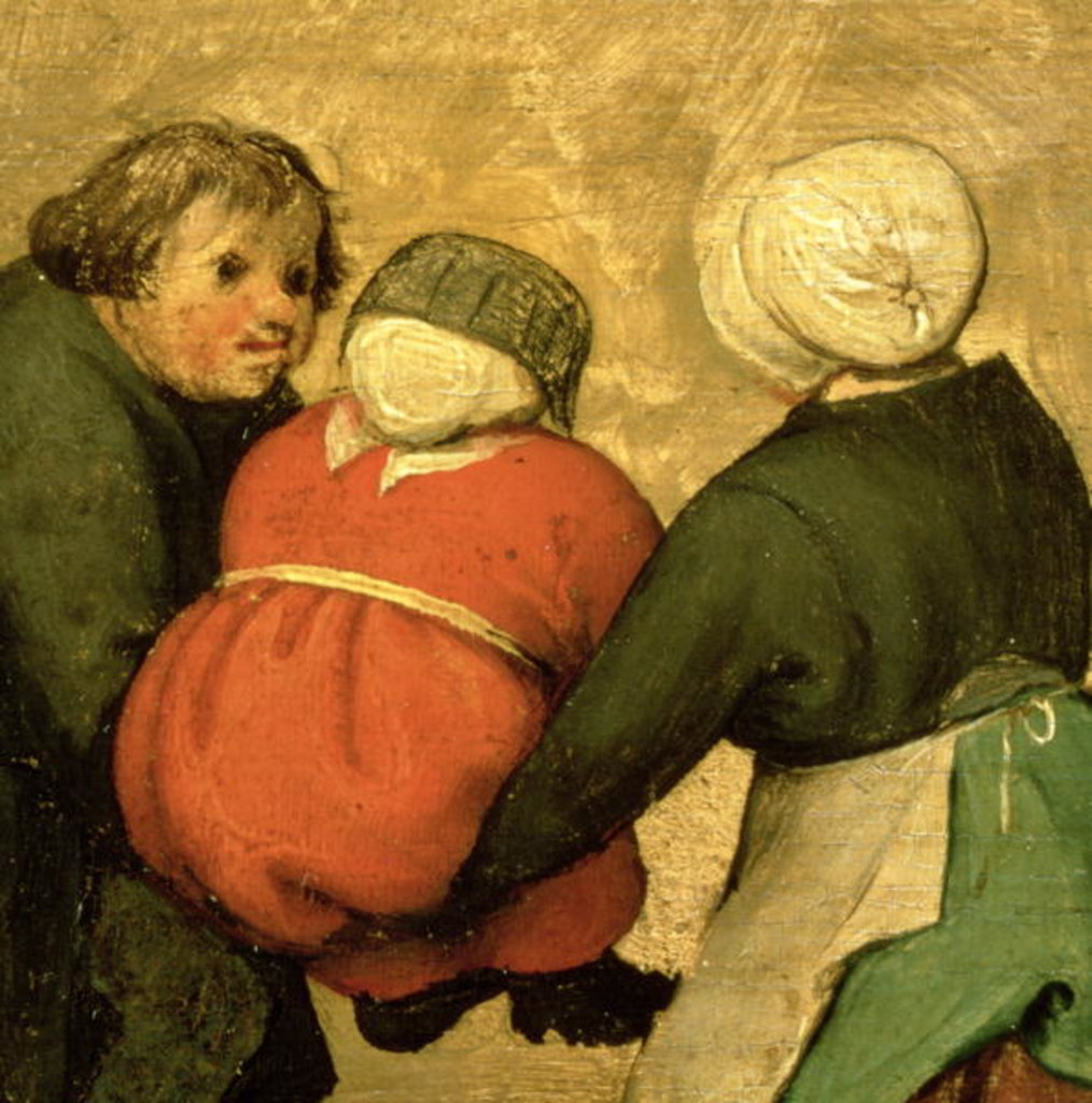 Detail of Children's Games: detail of a child carried by two others, 1560 by Pieter the Elder Bruegel