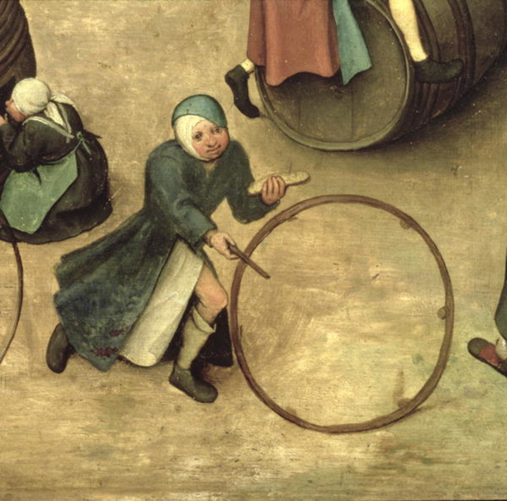 Detail of Children's Games: detail of a child with a stick and hoop, 1560 by Pieter the Elder Bruegel