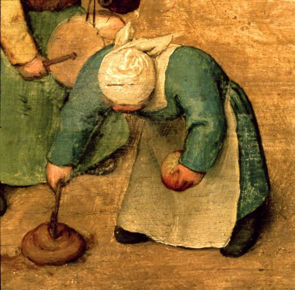 Detail of Children's Games: detail of a girl playing with a spinning top, 1560 by Pieter the Elder Bruegel