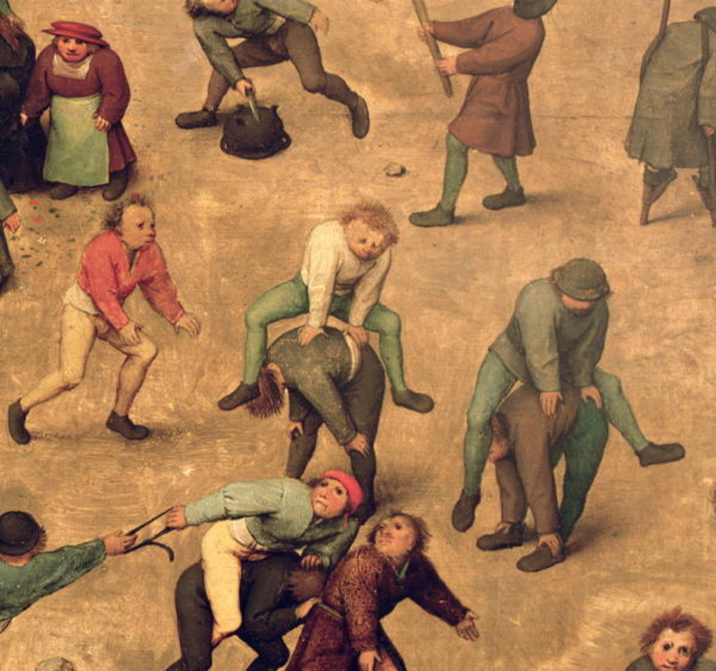 Detail of Children's Games: detail of children playing leap-frog, 1560 by Pieter the Elder Bruegel