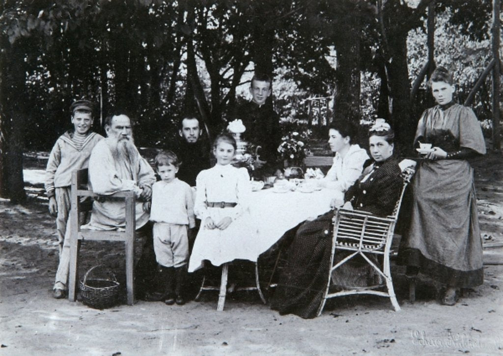 Detail of Family portrait of the author Leo N. Tolstoy by Russian Photographer