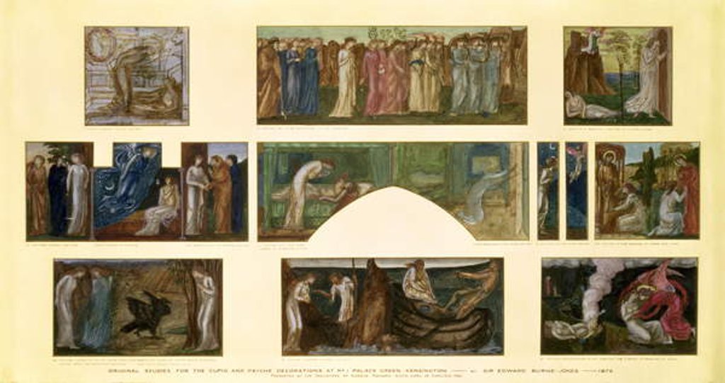 Detail of Designs for the 'Cupid and Psyche' Decorations at No.1 Palace Green, Kensington, 1872 by Edward Coley Burne-Jones