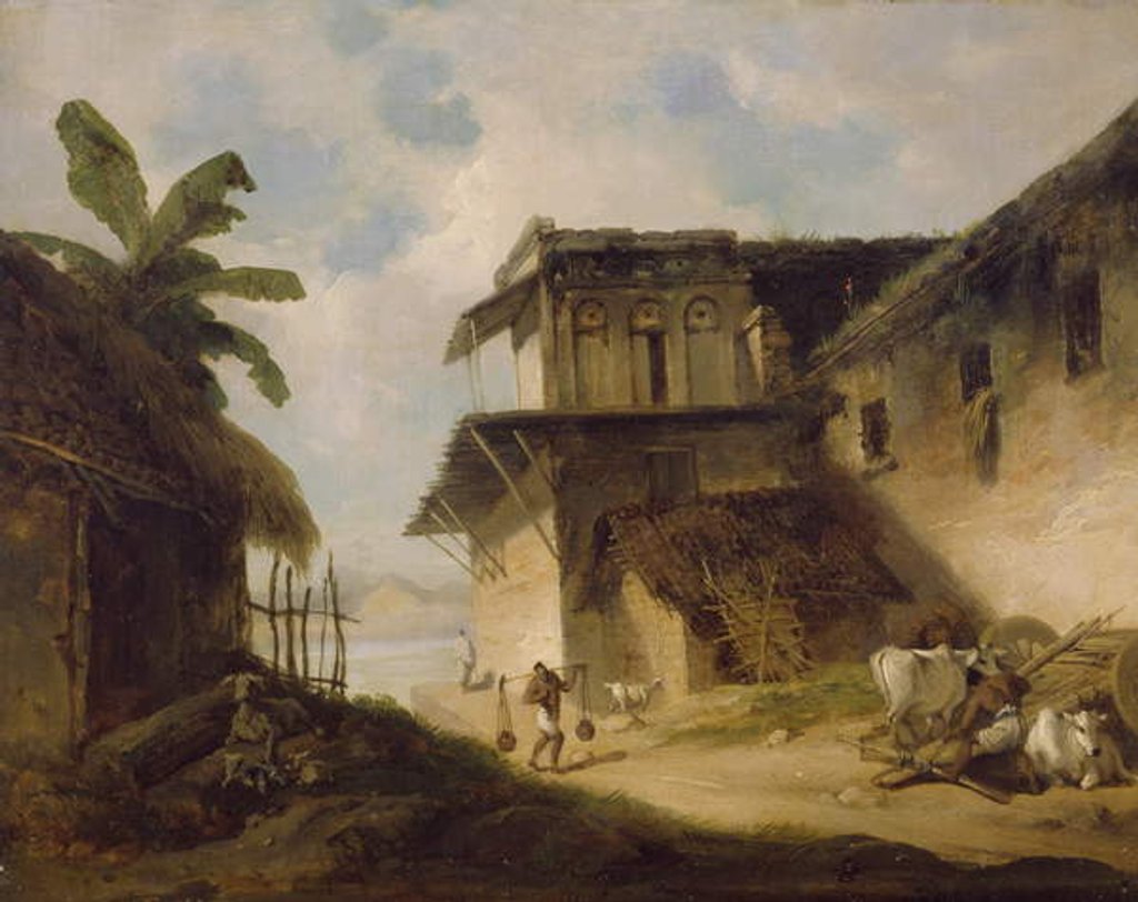 Detail of Bengal Village Scene, 1819-1821 by George Chinnery