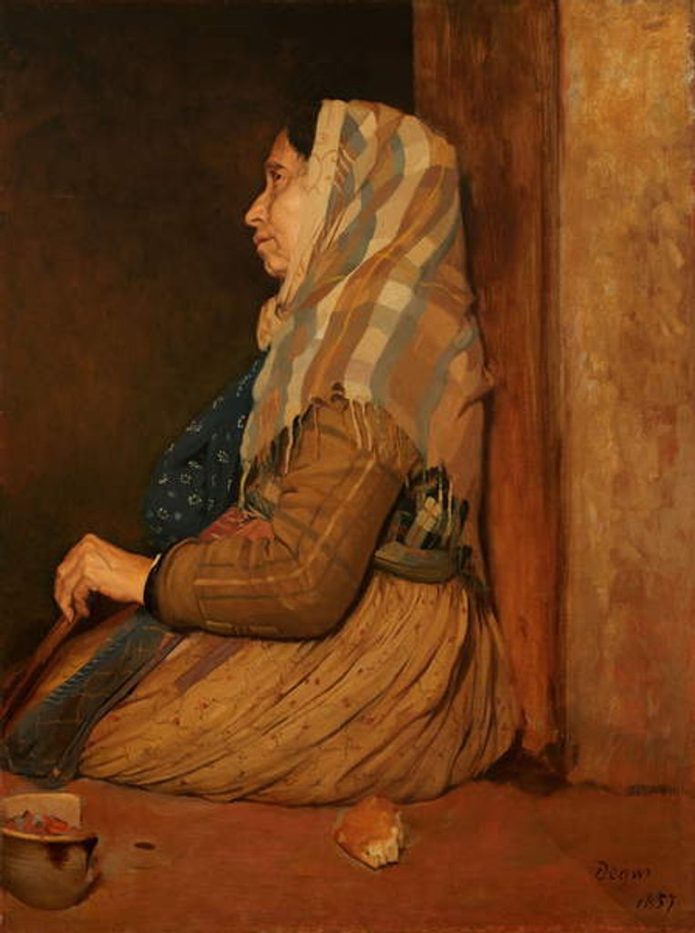 Detail of A Roman Beggar Woman, 1857 by Edgar Degas