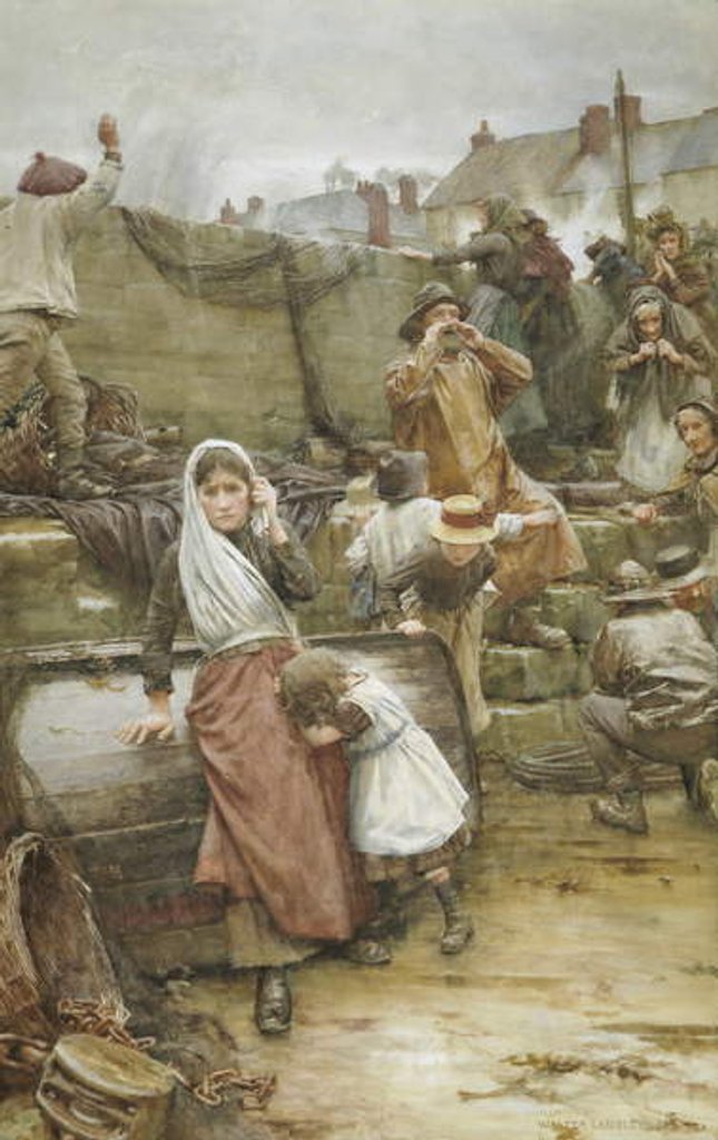 Detail of Disaster Scene in a Cornish Fishing Village, 1889 by Walter Langley