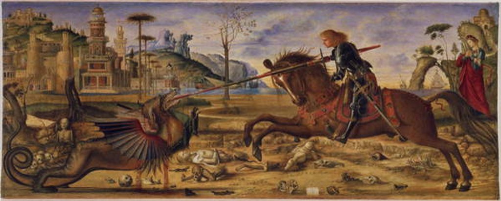 Detail of After Carpaccio - St George And The Dragon, 1885 by Charles Fairfax Murray