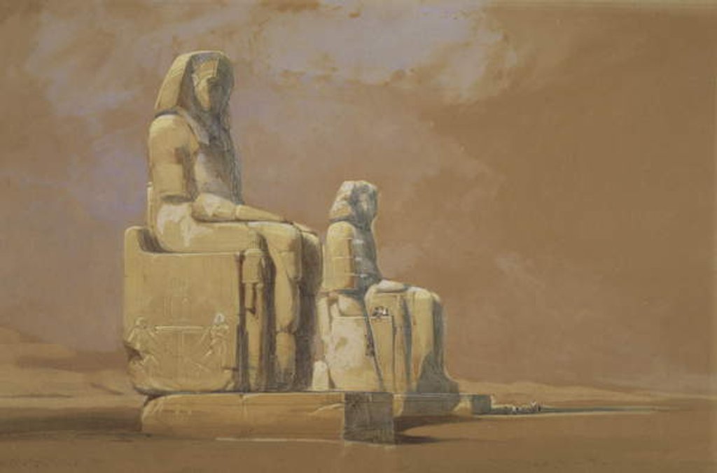 Detail of Colossi, Thebes, 1838 by David Roberts