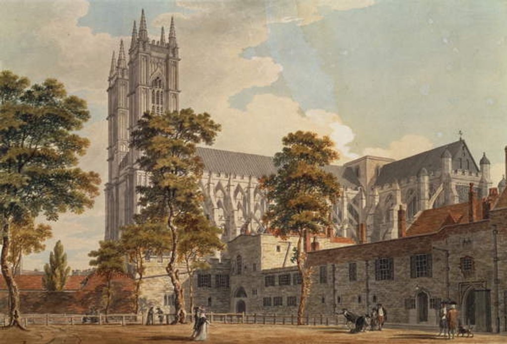 Detail of Westminster Abbey From The Schools, 1790-1792 by Thomas Malton Jnr.