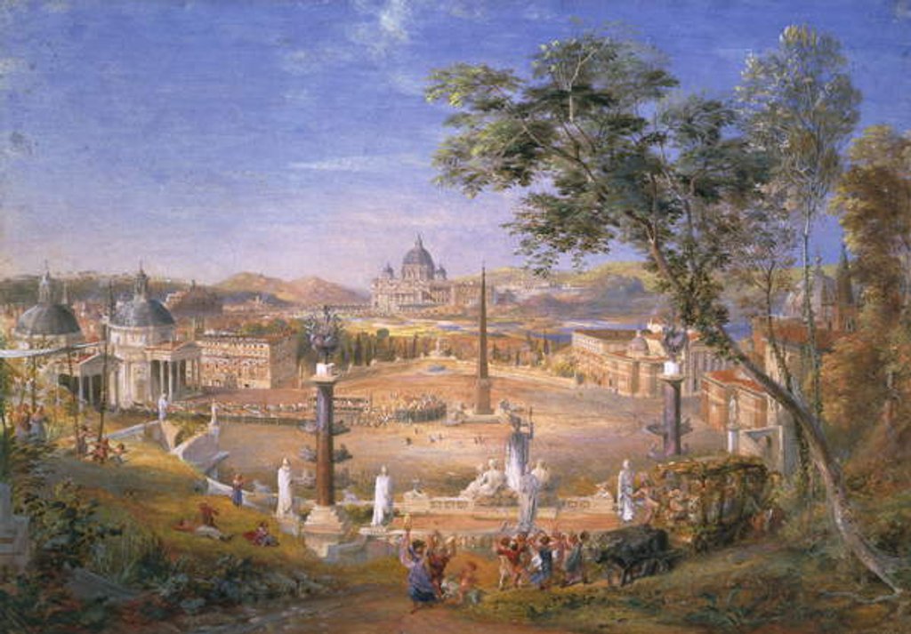 Detail of A View of Modern Rome During the Carnival, 1838 by Samuel Palmer