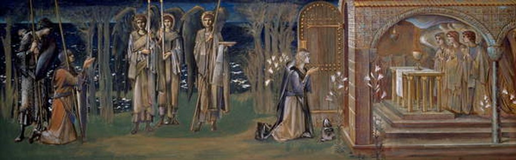 Detail of Study for the tapestry 'The Attainment of the Holy Grail', c.1894 by Edward Coley Burne-Jones