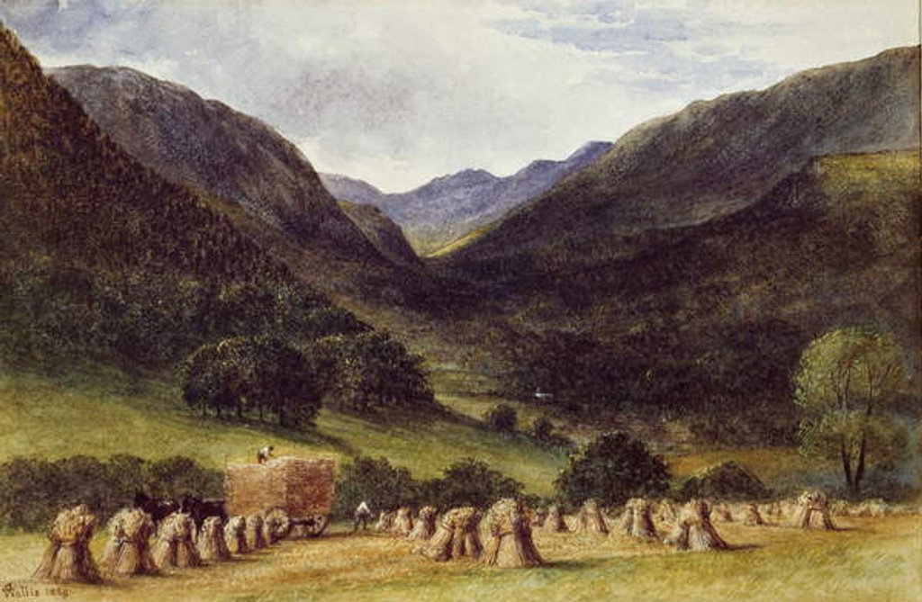 Detail of Harvest Time, Llyn Crafnant, North Wales, 1869 by George Wallis