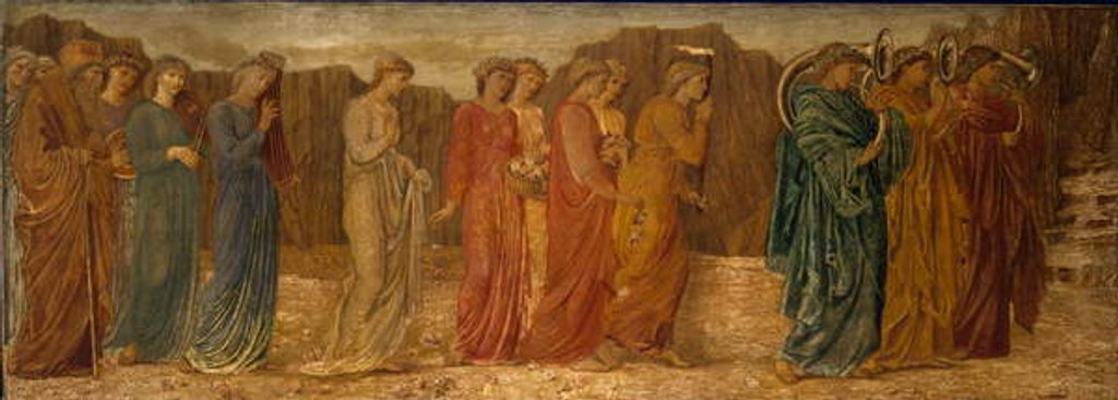 Detail of Cupid and Psyche - Palace Green Murals - The King and other Mourners abandon Psyche to the Monster, 1881 by Edward Coley Burne-Jones