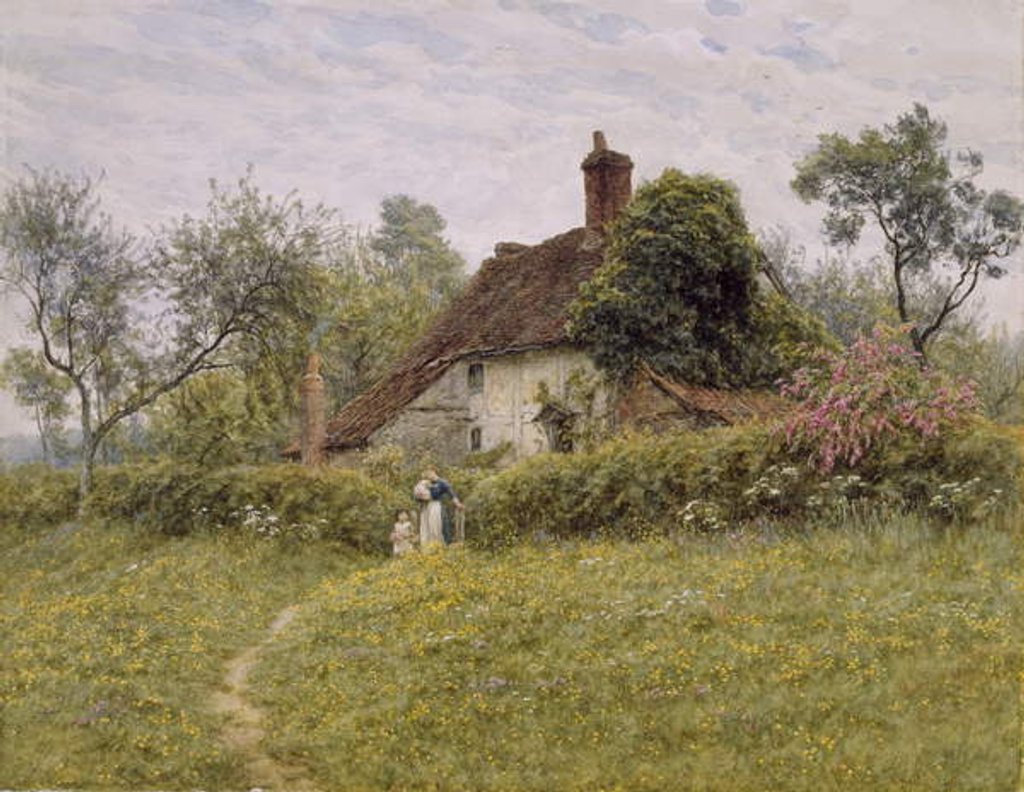 Detail of Old Cottages at Pinner, 1895 by English School