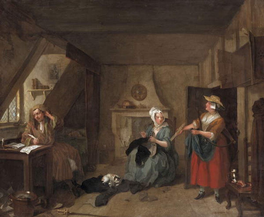 Detail of The Distressed Poet, c.1736 by William Hogarth