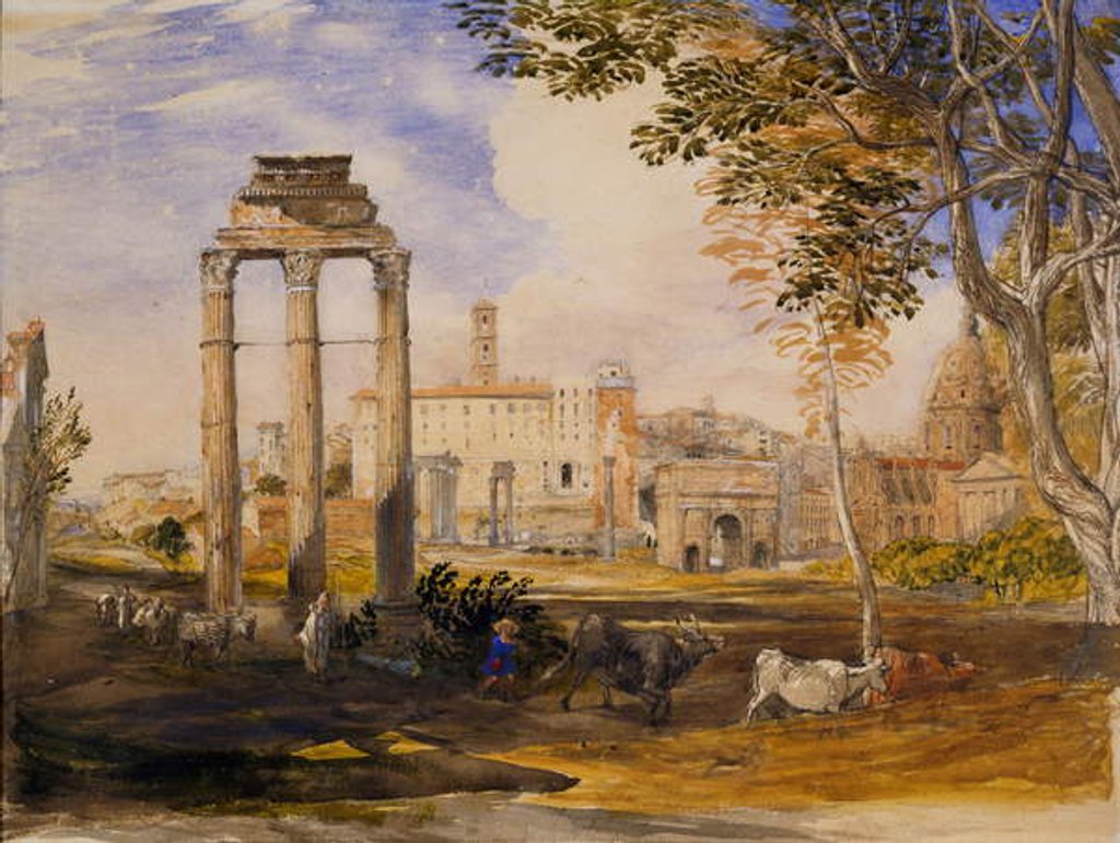 Detail of The Forum, Rome, 1837 by Samuel Palmer