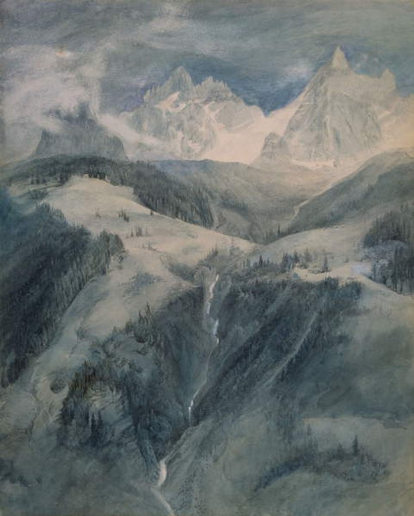 Detail of La Cascade de la Folie, Chamonix by John Ruskin