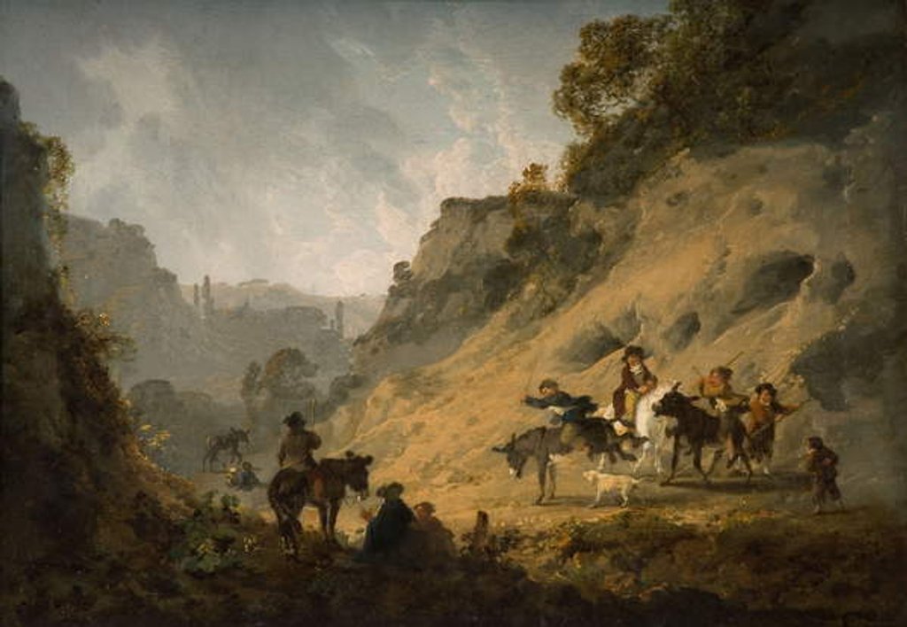 Detail of Gypsies with an Ass Race, 1792 by Julius Caesar Ibbetson