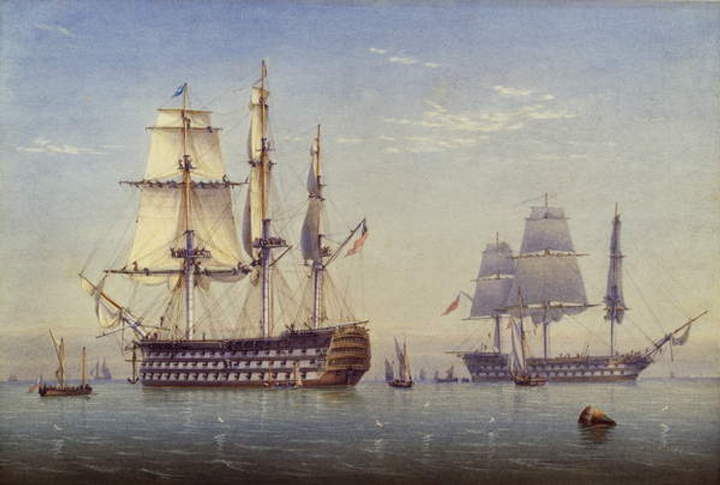 Detail of Ships Of The Line, 1825-1840 by John and William Joy