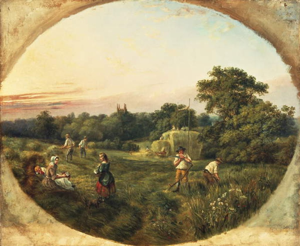 Detail of Haymaking in Matthew's Field, Handsworth, 1859 by William Ellis
