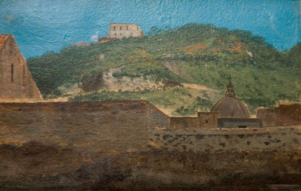 Detail of A Hilltop Near Naples, 1782 by Thomas Jones