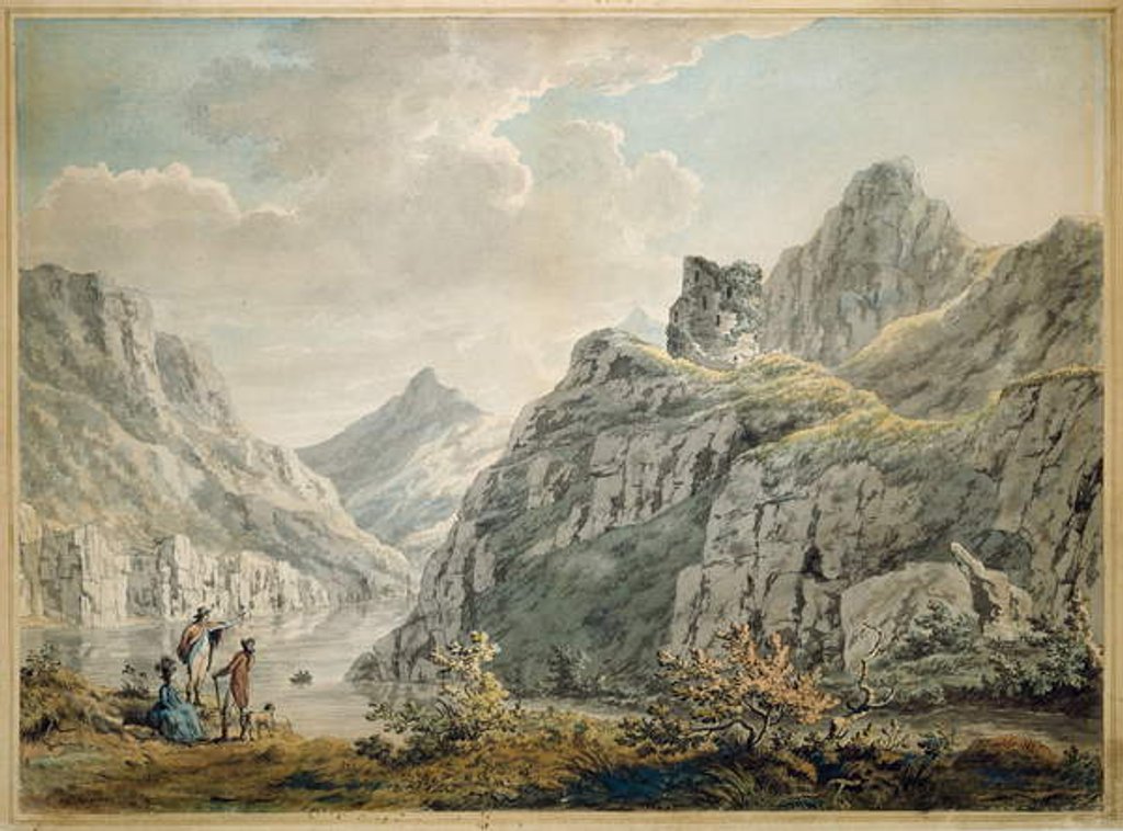 Detail of Dolbardarn Castle and Llanberris Lake, 1764 by Paul Sandby