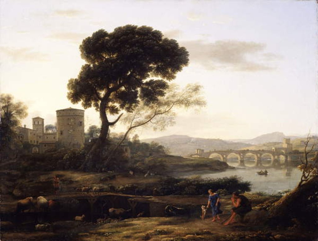 Detail of Landscape near Rome with a view of the Ponte Molle, 1645 by Claude Lorrain