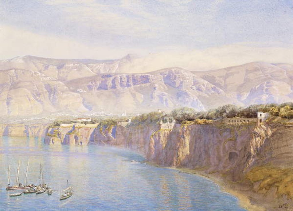 Detail of Near Sorrento, 1863 by John Brett
