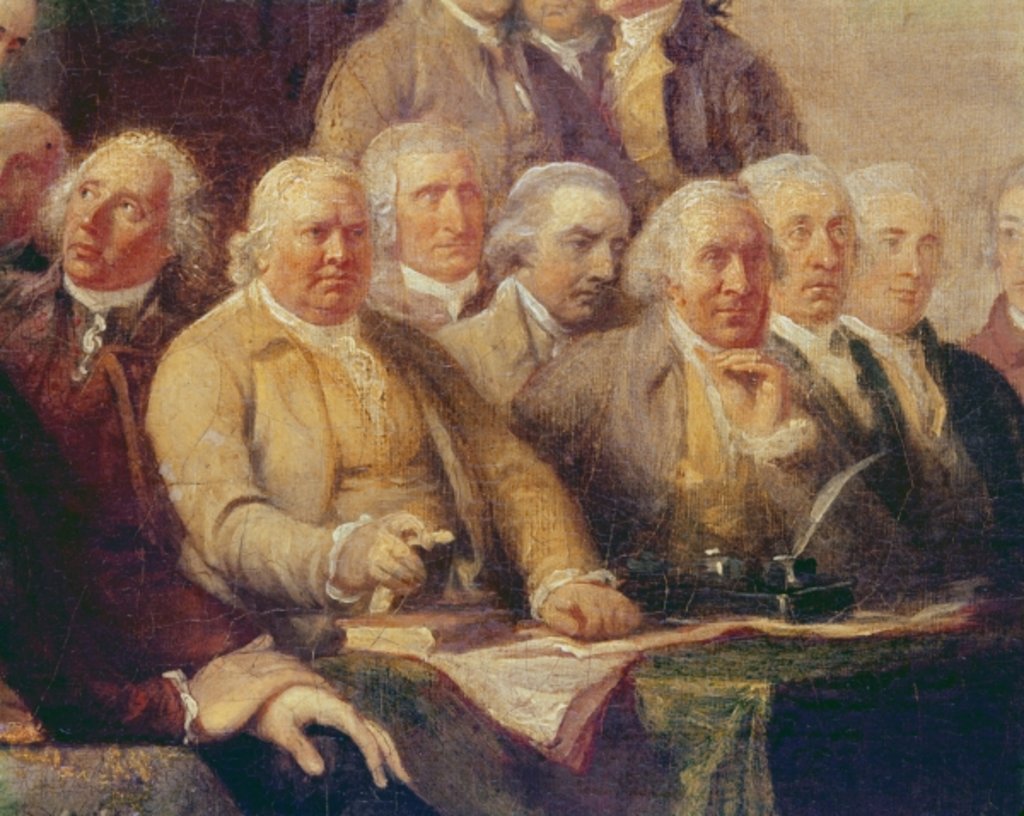 Detail of Drafting the Declaration of Independence, 28th June 1776, c.1817 by John Trumbull