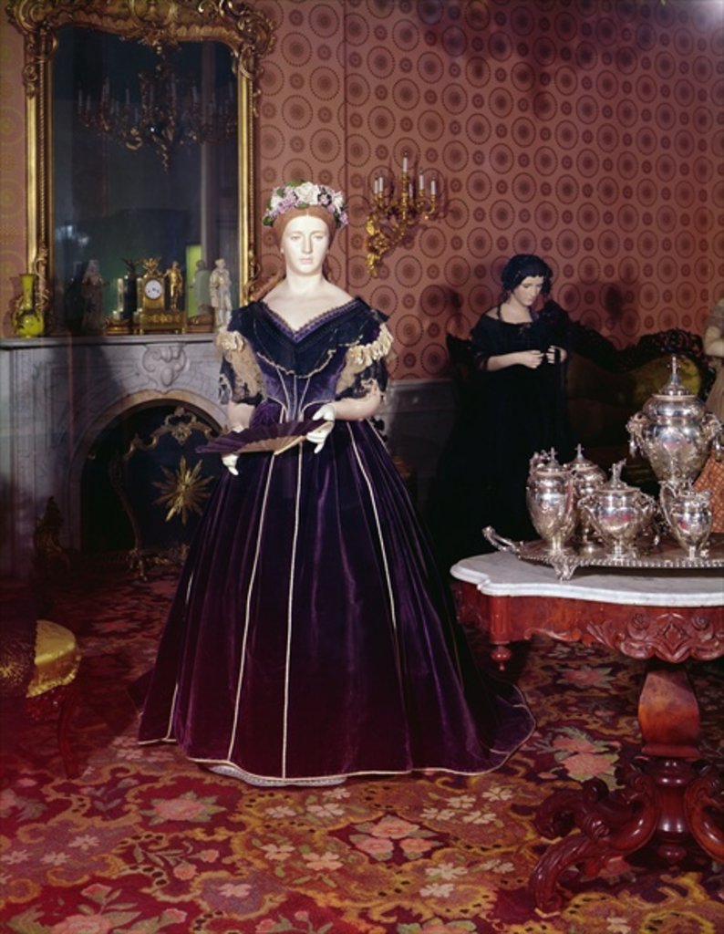 Detail of Ball gown of Mary Todd Lincoln by American School