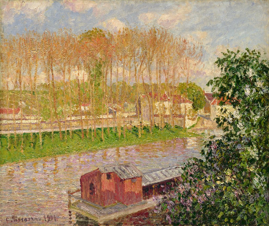 Detail of Sunset at Moret-sur-Loing, 1901 by Camille Pissarro