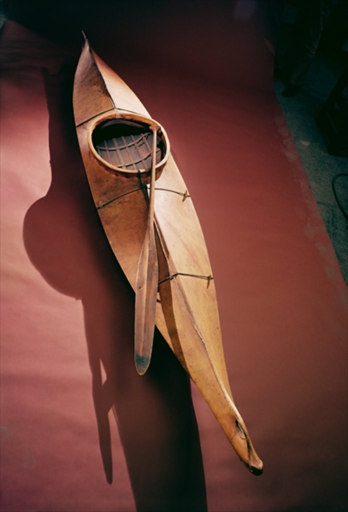 Detail of Tinglit kayak by Inuit School